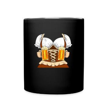 Bierliebhaber Frauen Dirndl Shirt Frau - Tasse einfarbig - Schwarz - Vorne