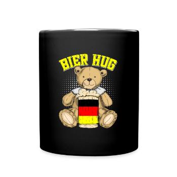 Bier Hug Deutschland Bierliebhaber Teddybär - Tasse einfarbig - Schwarz - Vorne