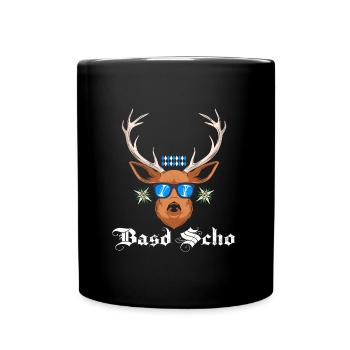 Basd Scho Boarisch Bayern Flagge Bayern Weiß Blau - Tasse einfarbig - Schwarz - Vorne
