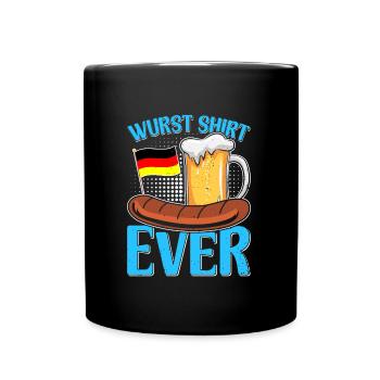Wurst Shirt Ever Deutsches Essen Bratwurst - Tasse einfarbig - Schwarz - Vorne
