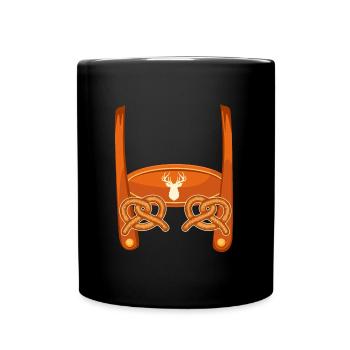 Lederhosn Bayerisches Trachten Shirt Herren - Tasse einfarbig - Schwarz - Vorne