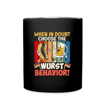 Deutsches Essen en cas de doute Choisissez la Wurst - Mug uni - noir - Devant