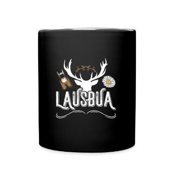 Bayerischer Lausbua Trachten Shirt Männer - Tasse einfarbig - Schwarz - Vorne