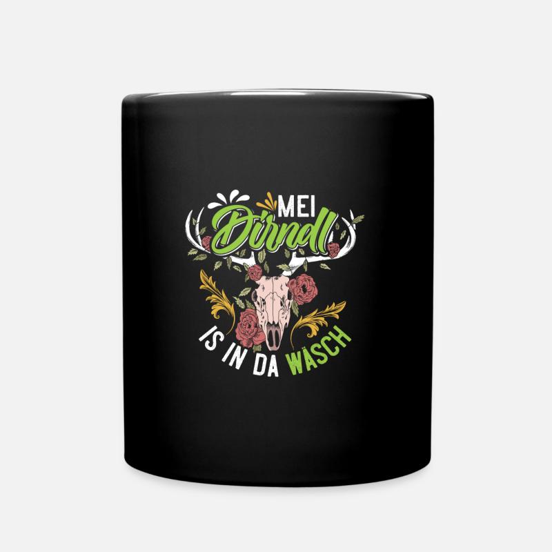 Mein Dirndl is in da Wäsch Bayerisches Dirndl Shir - Tasse einfarbig - Schwarz