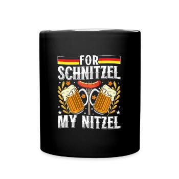 Deutsches Essen For Schnitzel my Nitzel Bierfan - Tasse einfarbig - Schwarz - Vorne