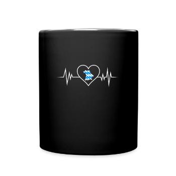 Bavaria Heart palpitations flag Bavarian White Blue - Full Colour Mug - black - Front