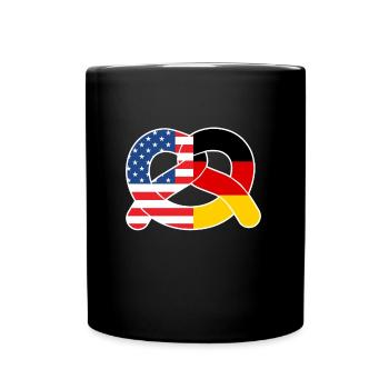 Deutsche Brezeln Amerika Pretzel Bayerisches - Tasse einfarbig - Schwarz - Vorne