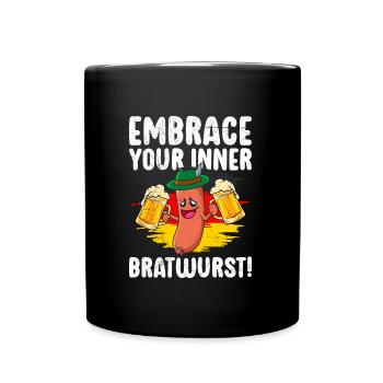 Allemagne Fan de bière Montrez votre saucisse intérieure - Mug uni - noir - Devant
