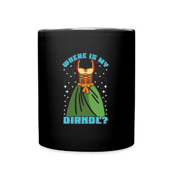 Où est mon Dirndl ? Chemise Trachten - Mug uni - noir - Devant