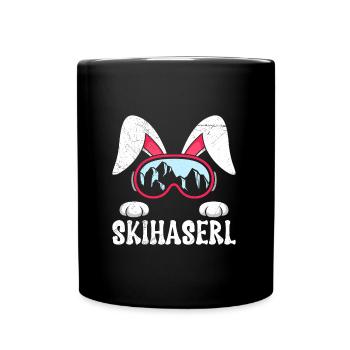 Skihaserl Skihasen Shirt Skihasen Apres Party - Tasse einfarbig - Schwarz - Vorne