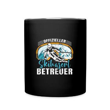 Offizieller Skihaserl Betreuer Skihasen Pisten - Tasse einfarbig - Schwarz - Vorne