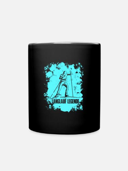 Skilanglauf XC Country Ski Skifahrer Langlauf - Tasse einfarbig - Schwarz