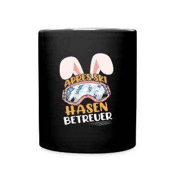 Apres-Ski Hasen Betreuer Skihaserl Skihase - Tasse einfarbig - Schwarz - Vorne