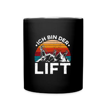 Skibergsteiger Ich bin der Lift Ski Touring - Tasse einfarbig - Schwarz - Vorne