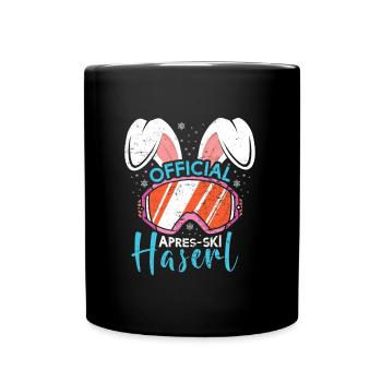 Official Apres-Ski Haserl Skihasen Skifahren - Tasse einfarbig - Schwarz - Vorne