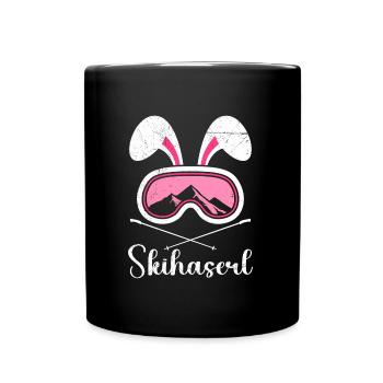 Skihaserl Skihasen Shirt Skihasen Apres Party - Tasse einfarbig - Schwarz - Vorne