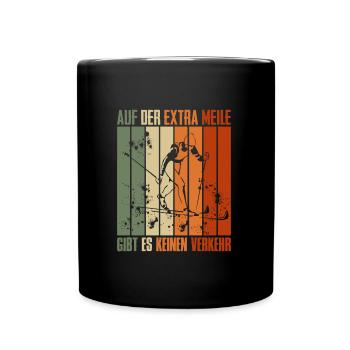 Skilanglauf Auf der Extra Meile Kein Verkehr - Tasse einfarbig - Schwarz - Vorne