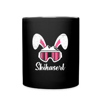 Skihaserl Skihasen Shirt Skihasen Apres Party - Tasse einfarbig - Schwarz - Vorne