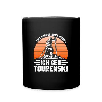 Skibergsteigen Ich Geh Tourenski Ski Tour - Tasse einfarbig - Schwarz - Vorne