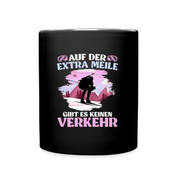 Skibergsteigen Auf der Extra Meile Kein Verkehr - Tasse einfarbig - Schwarz - Vorne