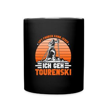 Skibergsteigen Ich Geh Tourenski Ski Tour - Tasse einfarbig - Schwarz - Vorne