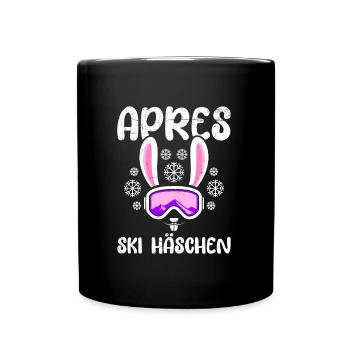 Apres Skihäschen Skihasen Skifahren Frauen - Tasse einfarbig - Schwarz - Vorne