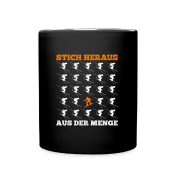 Snowboard Shirt Stich Heraus aus der Menge - Tasse einfarbig - Schwarz - Vorne