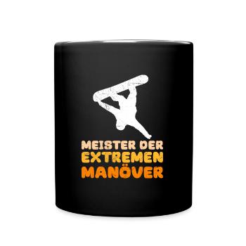 Snowboarder Freestyle Meister der Extremen Manöver - Tasse einfarbig - Schwarz - Vorne