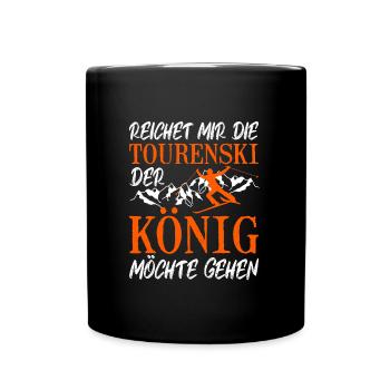 Ski Touring Reichet mir die Tourenski - Tasse einfarbig - Schwarz - Vorne