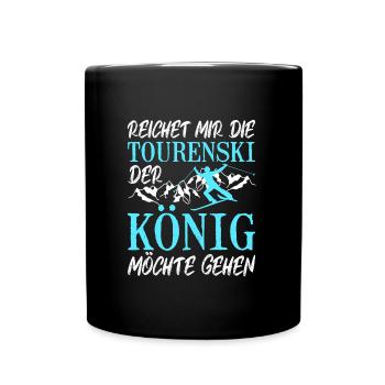 Ski Touring Reichet mir die Tourenski - Tasse einfarbig - Schwarz - Vorne