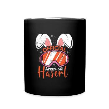 Official Apres-Ski Haserl Skihasen Skifahren - Tasse einfarbig - Schwarz - Vorne