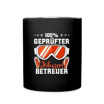 Winter Sport 100 % Geprüfter Skihaserl Betreuer - Tasse einfarbig - Schwarz - Vorne