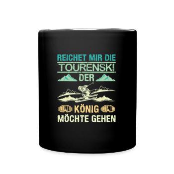 Ski Touring Reichet mir die Tourenski - Tasse einfarbig - Schwarz - Vorne