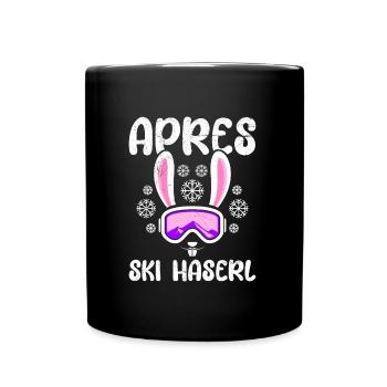 Apres Ski Haserl Skihasen Skifahren Frauen - Tasse einfarbig - Schwarz - Vorne
