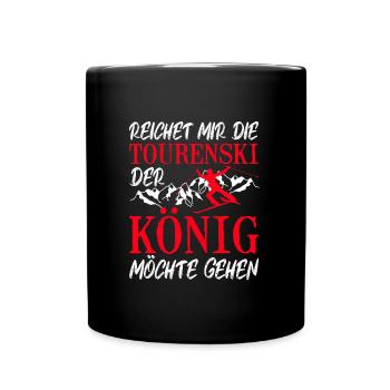 Ski Touring Reichet mir die Tourenski - Tasse einfarbig - Schwarz - Vorne