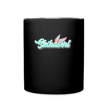 Skihaserl Apres Ski Party Skifahrerin Bunny - Tasse einfarbig - Schwarz - Vorne