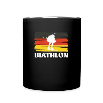 Biathlon Allemagne Flag Skieurs Ski d’hiver - Mug uni - noir - Devant