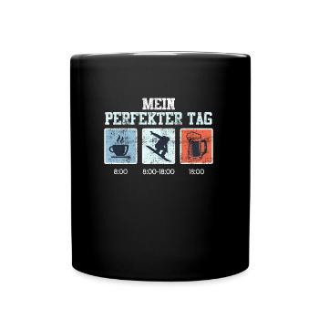 Snowboard Mein Perfekter Tag Kaffee Snowboarden - Tasse einfarbig - Schwarz - Vorne