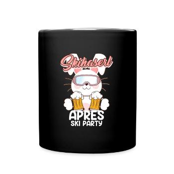 Skihaserl Apres Ski Party Bierfan Biertrinker - Tasse einfarbig - Schwarz - Vorne