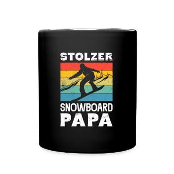 Snowboarder Stolzer Snowboard Papa Snowboarden - Tasse einfarbig - Schwarz - Vorne