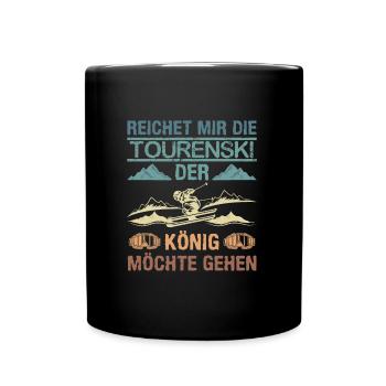 Ski Touring Reichet mir die Tourenski - Tasse einfarbig - Schwarz - Vorne