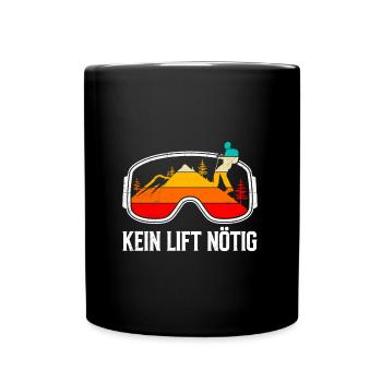 Ski Touring Erobert den Berg wie ein König - Tasse einfarbig - Schwarz - Vorne