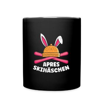 Apres Skihäschen Skihasen Skifahren Frauen - Tasse einfarbig - Schwarz - Vorne