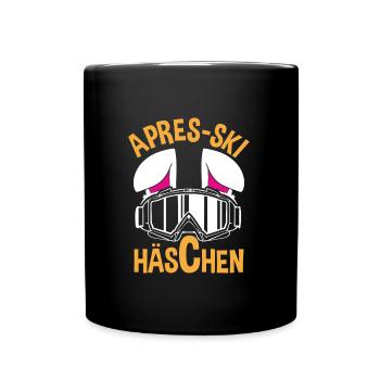 Apres-Ski Häschen Apres-Ski Bunny Apres-Ski Haserl - Tasse einfarbig - Schwarz - Vorne
