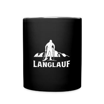 Skilanglauf Langläufer Langlauf Skiläufer - Tasse einfarbig - Schwarz - Vorne
