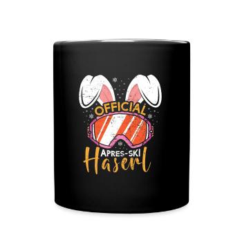 Official Apres-Ski Haserl Skihasen Skifahren - Tasse einfarbig - Schwarz - Vorne
