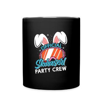 Official Skihaserl Party Crew Ski Party Frauen - Tasse einfarbig - Schwarz - Vorne