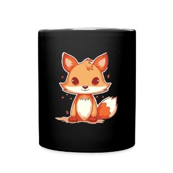 Fuchs - Tasse einfarbig - Schwarz - Vorne