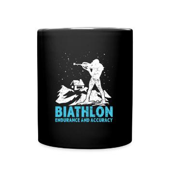 Biathlon Skirennen Wettkampf Wintersport - Tasse einfarbig - Schwarz - Vorne