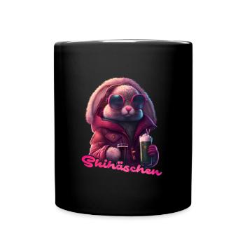 Skihäschen Cool Apres Ski Party Skihasen Skifahren - Tasse einfarbig - Schwarz - Vorne